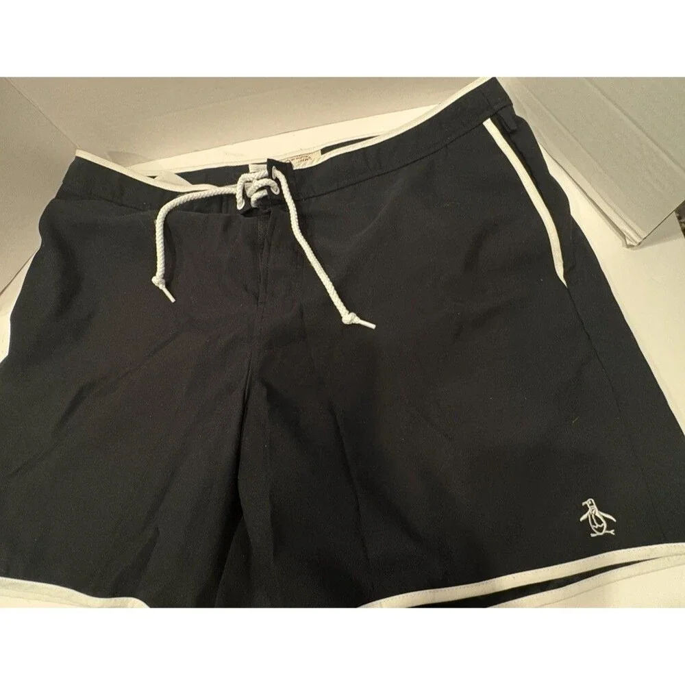 Classic Original Penguin Swim Trunks Board Shorts Men’s 38 True Black